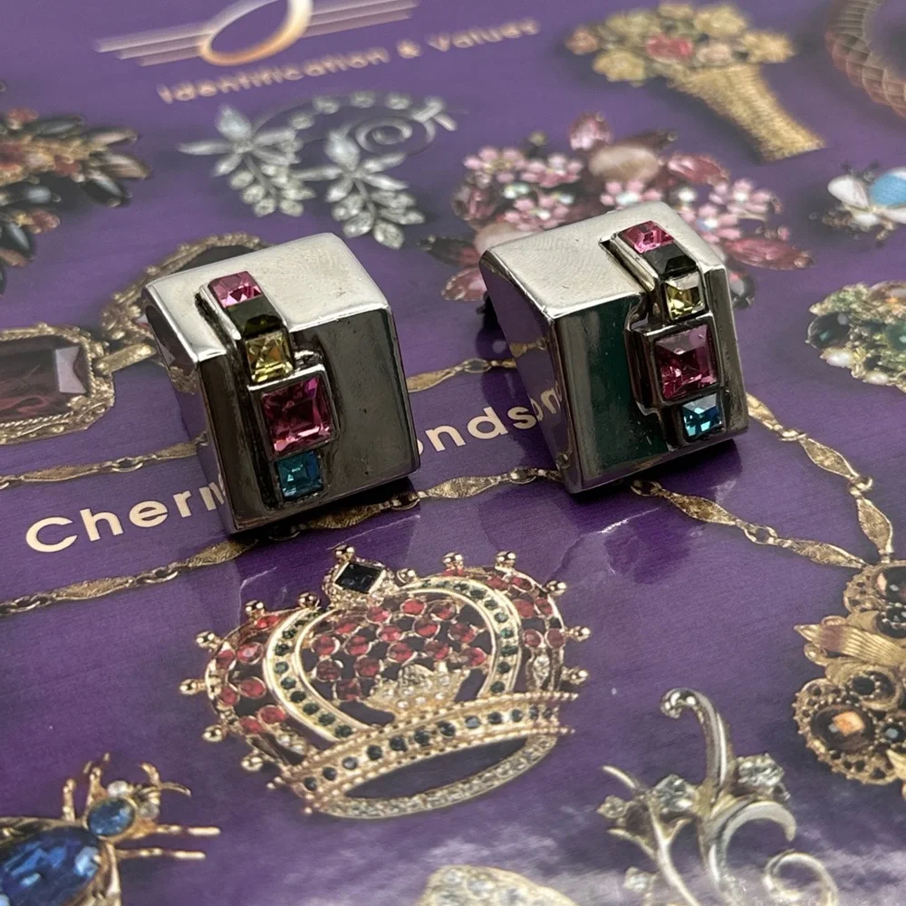 Vintage Givenchy Rhinestone Haute Couture Earrings - Picture 8 of 9